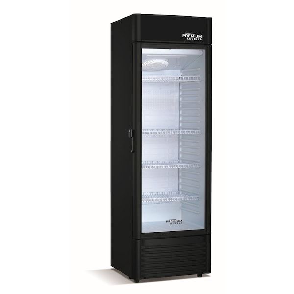 Premium Levella 15.5 cu. ft. Commercial Display Refrigerator One Glass Door Merchandiser in Black PRF1557DX - main